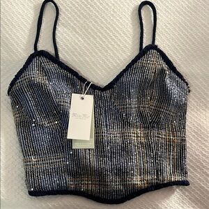 Miss Me Plaid Sequin Crop Top